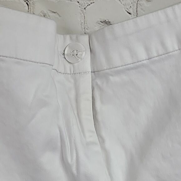 Worthington Modern Fit Shorts Solid White High Rise Relaxed Uniform Chino Casual - Picture 6 of 6